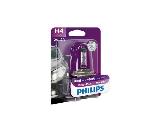 Автолампа Philips 12342VPB1 H4 Vision Plus 12V 60/55W (3228)