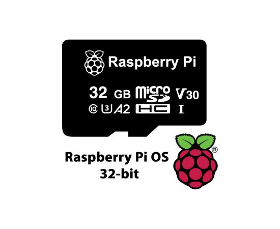 Дополнительное оборудование к промышленному ПК Raspberry Pi Карта памяти для Raspberry Pi MicroSD 32 ГБ, Pre-installed Raspberry Pi OS (SC0268)