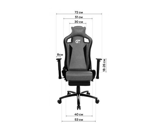 Кресло игровое GT Racer X-5113F Black (X-5113F Fabric Black), изображение 10 Кресло игровое GT Racer X-5113F Black (X-5113F Fabric Black), изображение 10