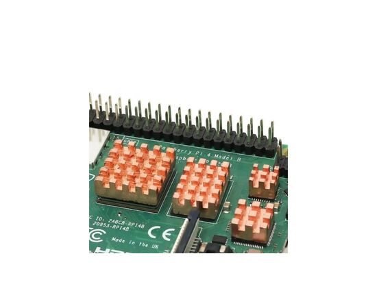 Дополнительное оборудование к промышленному ПК Raspberry Pi Комплект радиаторов для Raspberry Pi 4, мідь, 4 шт (105170) (105170), изображение 3 Дополнительное оборудование к промышленному ПК Raspberry Pi Комплект радиаторов для Raspberry Pi 4, мідь, 4 шт (105170) (105170), изображение 3