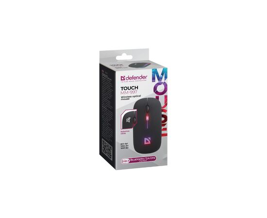 Мышка Defender Touch MM-997 Silent Wireless RGB Black (52997), изображение 2 Мышка Defender Touch MM-997 Silent Wireless RGB Black (52997), изображение 2