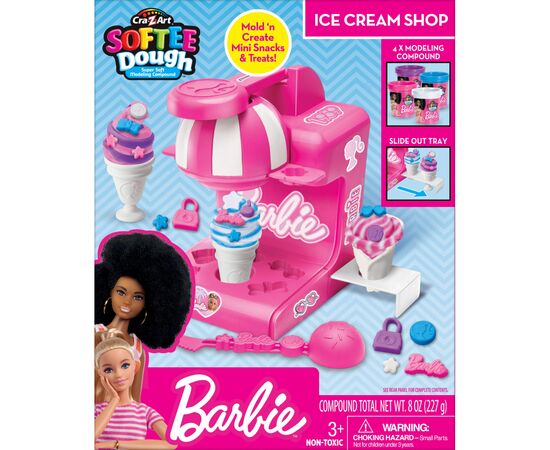 Набір для творчості Cra-Z-Art Barbie Тісто для ліплення, Магазин морозива з формами, набір 8 од (34040CRA), зображення 7 Набір для творчості Cra-Z-Art Barbie Тісто для ліплення, Магазин морозива з формами, набір 8 од (34040CRA), зображення 7
