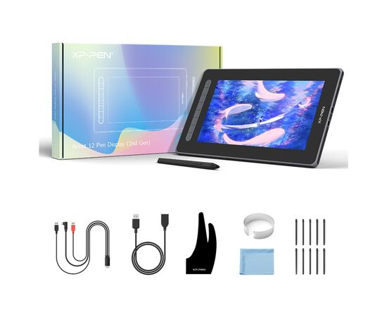 Планшет-монитор XP-Pen Artist 12 Pen Display (2nd Generation) Pink (JPCD120FH_PK), изображение 3 Планшет-монитор XP-Pen Artist 12 Pen Display (2nd Generation) Pink (JPCD120FH_PK), изображение 3