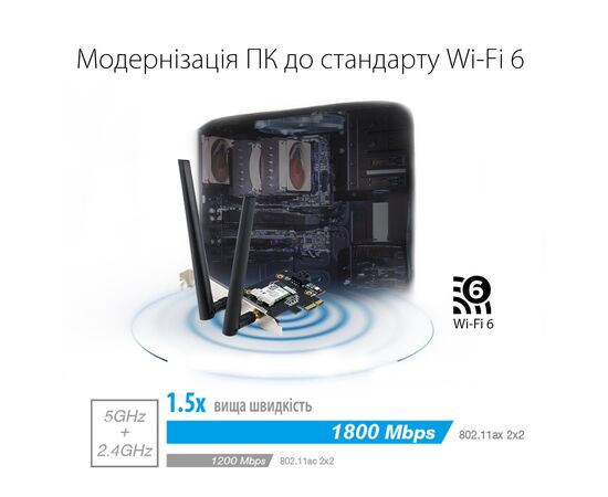 Мережева карта Wi-Fi ASUS PCE-AX1800, зображення 11 Мережева карта Wi-Fi ASUS PCE-AX1800, зображення 11
