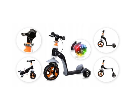Самокат MoMi Elios 2 в 1 беговел orange (ROBI00033), изображение 3 Самокат MoMi Elios 2 в 1 беговел orange (ROBI00033), изображение 3