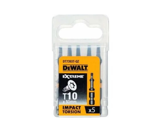 Набор бит DeWALT IMPACT TORSION, ударные, Torx, Т10, L= 57 мм, 5 шт (DT7393T)