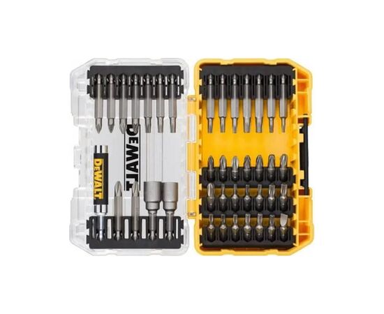 Набор бит DeWALT Phillips, Pozidriv, Torx, L= 25, 50 мм, головки 8, 10 мм, маг. держ., 40 шт, кейс (DT70705)