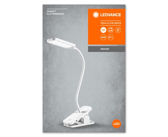 Настольная лампа LEDVANCE LED PANAN CLIP 5W 4000K (4058075747883), изображение 5 Настольная лампа LEDVANCE LED PANAN CLIP 5W 4000K (4058075747883), изображение 5