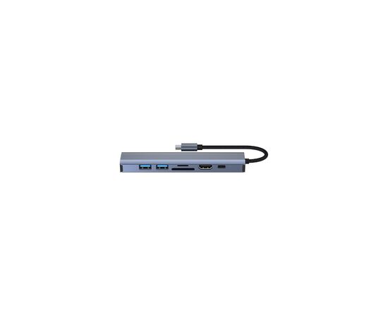 Концентратор Dynamode 7-in-1 USB-C to HDTV 4K/30Hz, 2хUSB3.0, RJ45, USB-C PD 100W, SD/MicroSD (BYL-2303), изображение 4 Концентратор Dynamode 7-in-1 USB-C to HDTV 4K/30Hz, 2хUSB3.0, RJ45, USB-C PD 100W, SD/MicroSD (BYL-2303), изображение 4