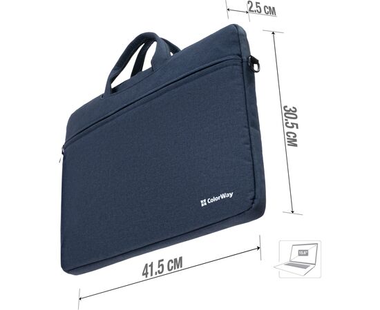 Сумка для ноутбука ColorWay 15.6" Casual Navy (CW-LBC156-NV), изображение 5 Сумка для ноутбука ColorWay 15.6" Casual Navy (CW-LBC156-NV), изображение 5