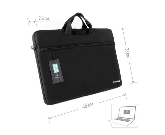 Сумка для ноутбука ColorWay 17.3" Casual Black (CW-LBC173-BK), изображение 5 Сумка для ноутбука ColorWay 17.3" Casual Black (CW-LBC173-BK), изображение 5