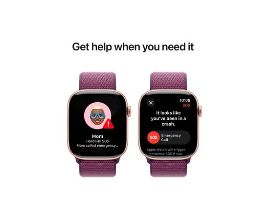 Смарт-годинник Apple Watch Series 10 GPS 46mm Rose Gold Aluminium Case with Plum Sport Loop (MWWV3QH/A), зображення 6 Смарт-годинник Apple Watch Series 10 GPS 46mm Rose Gold Aluminium Case with Plum Sport Loop (MWWV3QH/A), зображення 6