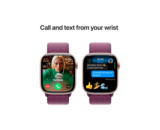 Смарт-годинник Apple Watch Series 10 GPS 46mm Rose Gold Aluminium Case with Plum Sport Loop (MWWV3QH/A), зображення 7 Смарт-годинник Apple Watch Series 10 GPS 46mm Rose Gold Aluminium Case with Plum Sport Loop (MWWV3QH/A), зображення 7