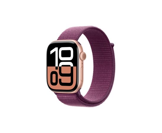 Смарт-годинник Apple Watch Series 10 GPS 46mm Rose Gold Aluminium Case with Plum Sport Loop (MWWV3QH/A)