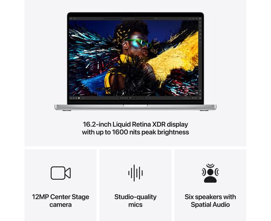 Ноутбук Apple MacBook Pro 14 A3186 M4 Max Silver (MX2W3UA/A), изображение 5 Ноутбук Apple MacBook Pro 14 A3186 M4 Max Silver (MX2W3UA/A), изображение 5