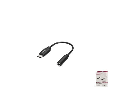 Переходник USB-C to Stereo Jack 3.5mm Black Hama (00200318), изображение 3 Переходник USB-C to Stereo Jack 3.5mm Black Hama (00200318), изображение 3