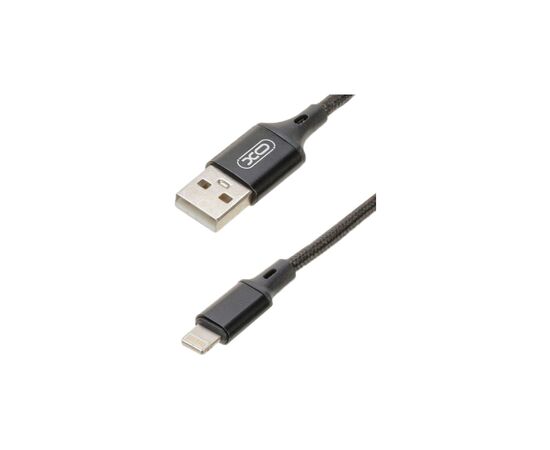 Дата кабель USB 2.0 AM to Lightning 2.0m NB143 Braided Black XO (XO-NB143i2-BK), изображение 2