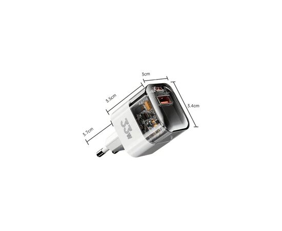 Зарядное устройство Proda Azeada PD-A88 33W GAN White (PD-A88-WH), изображение 4 Зарядное устройство Proda Azeada PD-A88 33W GAN White (PD-A88-WH), изображение 4