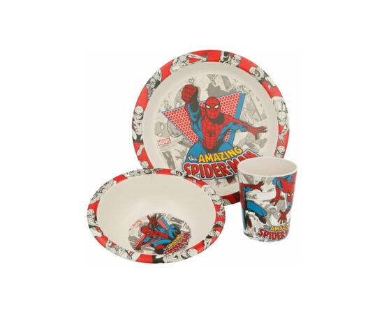 Набір дитячого посуду Stor Spiderman - Comic, Bamboo Set (Stor-01275)