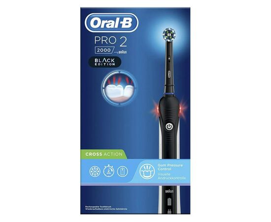 Електрична зубна щітка Oral-B PRO2 2000 D 501.513.2 BK Cross Action, зображення 3 Електрична зубна щітка Oral-B PRO2 2000 D 501.513.2 BK Cross Action, зображення 3
