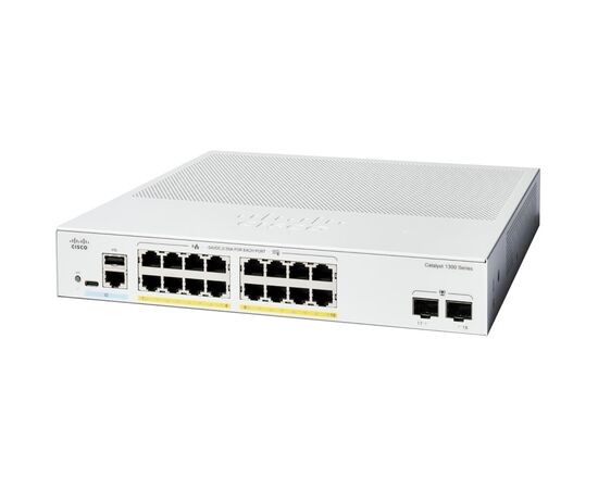 Коммутатор сетевой Cisco C1300-16P-2G, изображение 2 Коммутатор сетевой Cisco C1300-16P-2G, изображение 2