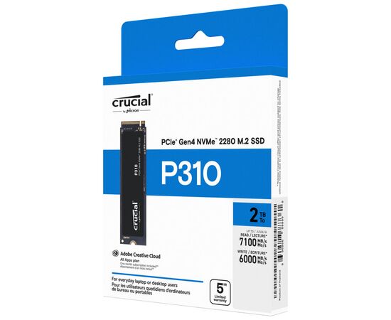 Накопичувач SSD M.2 2280 2TB P310 Micron (CT2000P310SSD8), зображення 2 Накопичувач SSD M.2 2280 2TB P310 Micron (CT2000P310SSD8), зображення 2