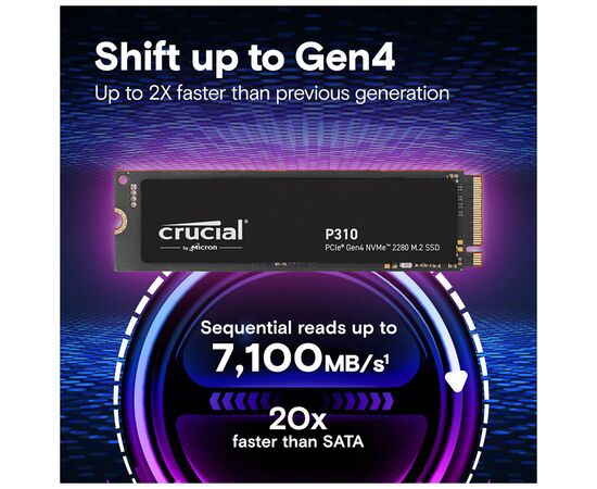 Накопичувач SSD M.2 2280 2TB P310 Micron (CT2000P310SSD8), зображення 3 Накопичувач SSD M.2 2280 2TB P310 Micron (CT2000P310SSD8), зображення 3