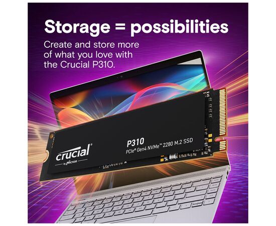 Накопичувач SSD M.2 2280 2TB P310 Micron (CT2000P310SSD8), зображення 7 Накопичувач SSD M.2 2280 2TB P310 Micron (CT2000P310SSD8), зображення 7