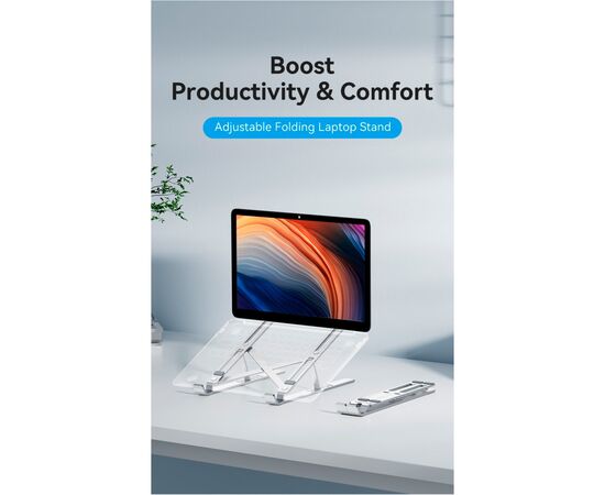 Подставка для ноутбука Vention Laptop X-type Stand Silver Aluminum Alloy (KDMI0), изображение 3 Подставка для ноутбука Vention Laptop X-type Stand Silver Aluminum Alloy (KDMI0), изображение 3