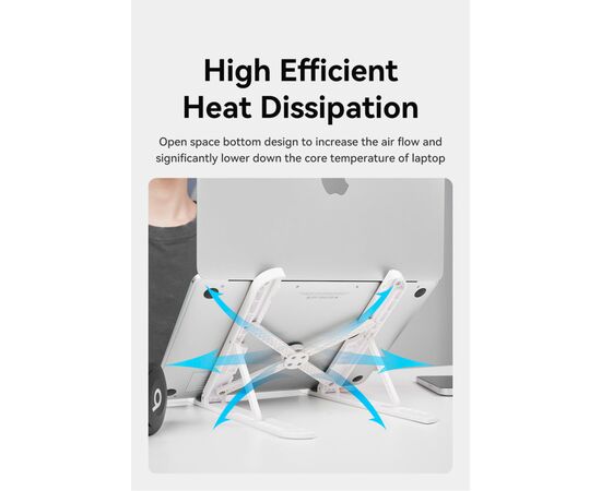 Подставка для ноутбука Vention Laptop X-type Stand White ABS 83-170мм (KDNW0), изображение 8 Подставка для ноутбука Vention Laptop X-type Stand White ABS 83-170мм (KDNW0), изображение 8