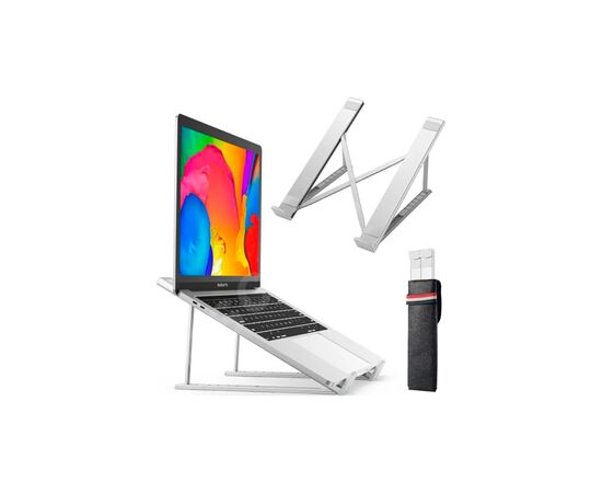 Подставка для ноутбука Vention Foldable 90-136mm Laptop up 15.6" stand silver (H055-SL), изображение 2 Подставка для ноутбука Vention Foldable 90-136mm Laptop up 15.6" stand silver (H055-SL), изображение 2
