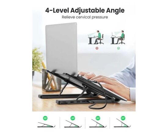 Подставка для ноутбука Ugreen X-Kit HUB Type C-->2xUSB 3.2 Gen1 (80551), изображение 4 Подставка для ноутбука Ugreen X-Kit HUB Type C-->2xUSB 3.2 Gen1 (80551), изображение 4