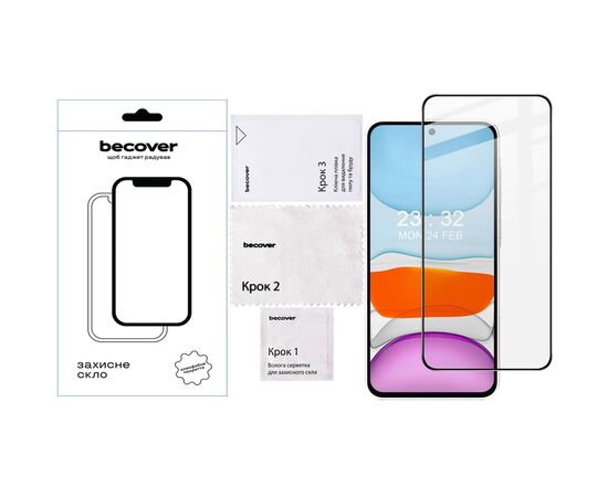 Стекло защитное BeCover Samsung Galaxy A56 SM-A566 Black (712887), изображение 3 Стекло защитное BeCover Samsung Galaxy A56 SM-A566 Black (712887), изображение 3