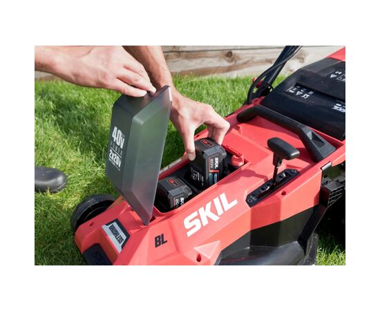 Газонокосилка Skil аккумуляторная бесщеточная, 0140 BA, 2x4Ah (GM1E0140BA), изображение 4 Газонокосилка Skil аккумуляторная бесщеточная, 0140 BA, 2x4Ah (GM1E0140BA), изображение 4