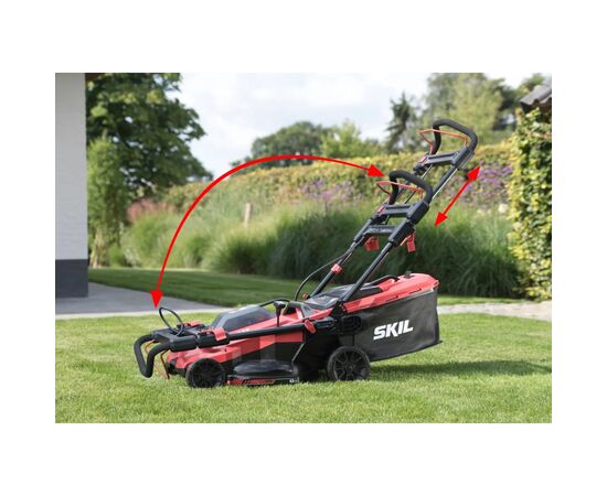 Газонокосилка Skil аккумуляторная бесщеточная, 0140 BA, 2x4Ah (GM1E0140BA), изображение 5 Газонокосилка Skil аккумуляторная бесщеточная, 0140 BA, 2x4Ah (GM1E0140BA), изображение 5