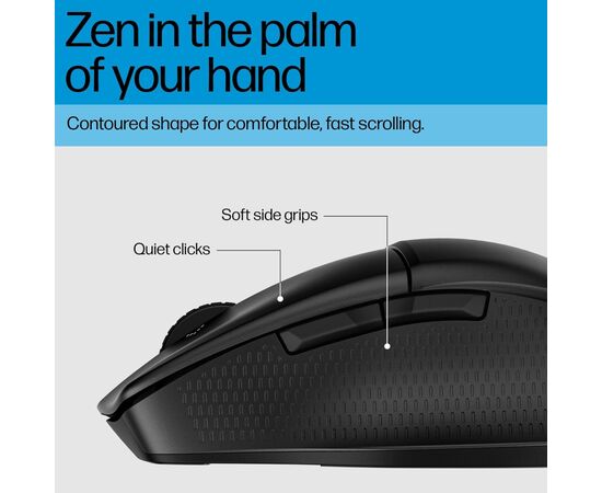 Мышка HP 480 Comfort Bluetooth Black (8T6M3AA), изображение 2 Мышка HP 480 Comfort Bluetooth Black (8T6M3AA), изображение 2