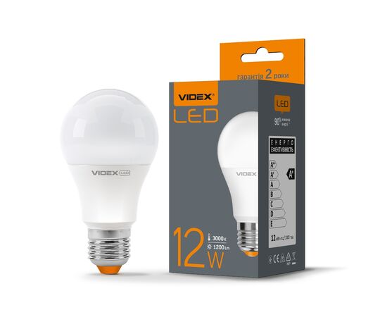 Лампочка Videx A60e 12W E27 3000K (VL-A60e-12273), изображение 2 Лампочка Videx A60e 12W E27 3000K (VL-A60e-12273), изображение 2