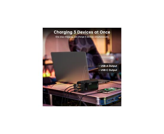 Батарея универсальная Choetech 50000mAh, PD/65W, QC/3.0, USB-C In/out, 2*USB-A (B733-CCBK), изображение 6 Батарея универсальная Choetech 50000mAh, PD/65W, QC/3.0, USB-C In/out, 2*USB-A (B733-CCBK), изображение 6
