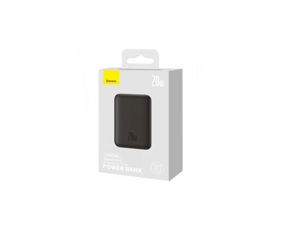 Батарея универсальная Baseus Magnetic Wireless Mini 10000mAh 20W, PD QC, black (PPCX070001), изображение 6 Батарея универсальная Baseus Magnetic Wireless Mini 10000mAh 20W, PD QC, black (PPCX070001), изображение 6