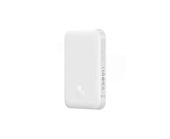Батарея универсальная Baseus Magnetic Wireless Mini 6000mAh 20W, PD QC/3.0, white (P10059002223-00), изображение 3 Батарея универсальная Baseus Magnetic Wireless Mini 6000mAh 20W, PD QC/3.0, white (P10059002223-00), изображение 3