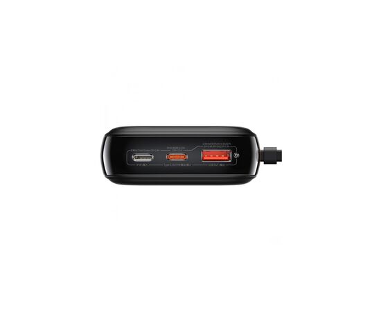 Батарея универсальная Baseus Qpow 20000mAh 20W, PD/3.0, QC/3.0, built-in lightning, black (PPQD060201), изображение 3 Батарея универсальная Baseus Qpow 20000mAh 20W, PD/3.0, QC/3.0, built-in lightning, black (PPQD060201), изображение 3
