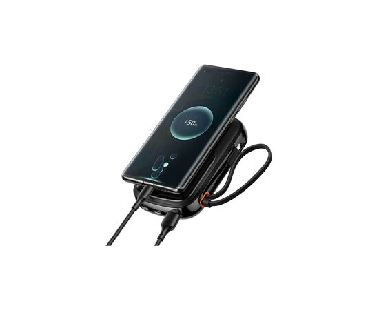 Батарея универсальная Baseus Qpow 20000mAh 20W, PD/3.0, QC/3.0, built-in lightning, black (PPQD060201), изображение 6 Батарея универсальная Baseus Qpow 20000mAh 20W, PD/3.0, QC/3.0, built-in lightning, black (PPQD060201), изображение 6