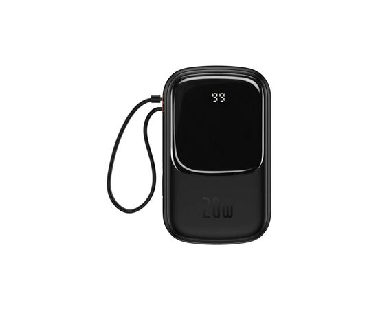 Батарея універсальна Baseus Qpow 20000mAh 20W, PD/3.0, QC/3.0, built-in lightning, black (PPQD060201)