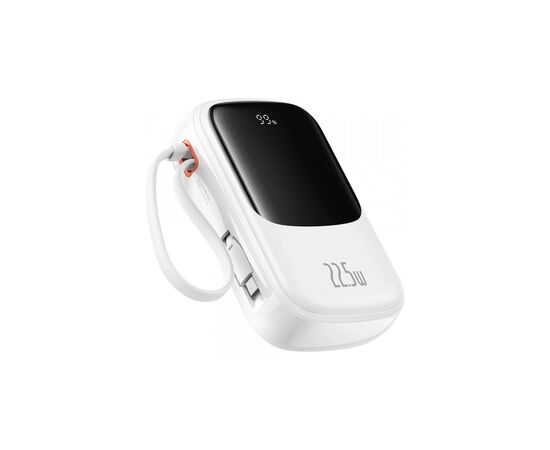Батарея универсальная Baseus Qpow Pro+ 20000mAh 22,5W, PD/3.0, QC/3.0, FCP, AFC, built-in USB-C cable, white (P10067103213-00), изображение 2 Батарея универсальная Baseus Qpow Pro+ 20000mAh 22,5W, PD/3.0, QC/3.0, FCP, AFC, built-in USB-C cable, white (P10067103213-00), изображение 2