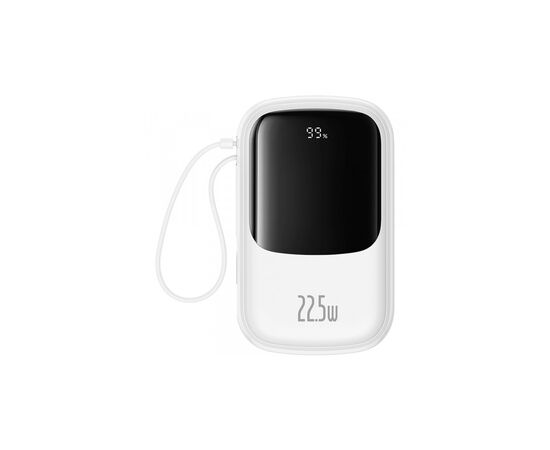 Батарея універсальна Baseus Qpow Pro+ 20000mAh 22,5W, PD/3.0, QC/3.0, FCP, AFC, built-in USB-C cable, white (P10067103213-00)
