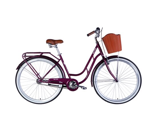 Велосипед Dorozhnik 28" Retro Velosteel рама-19" малиновий 2025 (OPS-D-28-432)