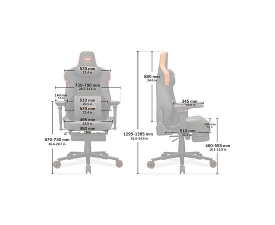 Кресло игровое Cougar Armor EVO M Gold (Armor EVO М Gold), изображение 10 Кресло игровое Cougar Armor EVO M Gold (Armor EVO М Gold), изображение 10