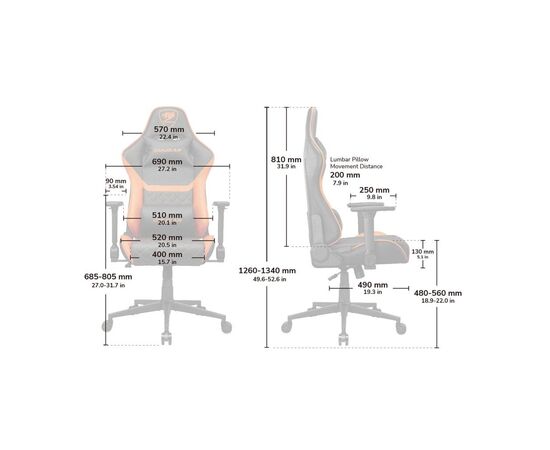 Кресло игровое Cougar Armor One V2, изображение 9 Кресло игровое Cougar Armor One V2, изображение 9