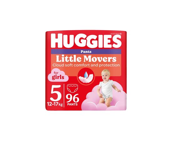 Подгузники Huggies Little Movers/Pants 5 (12-17 кг) для девочек 96 шт (5029054568170)