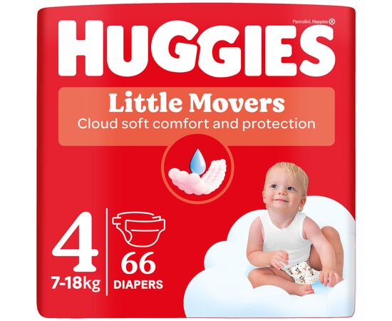 Подгузники Huggies Little Movers Mega 4 (7-18) кг 66 шт (5029053548777)